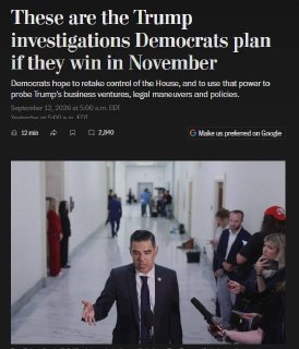 Демократы планируют расследование против семьи Трампа в случае победы на выборах в Конгресс
