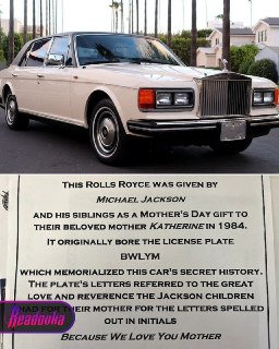 Rolls-Royce, подаренный Майклом Джексоном матери, выставлен на продажу за $49 тыс
