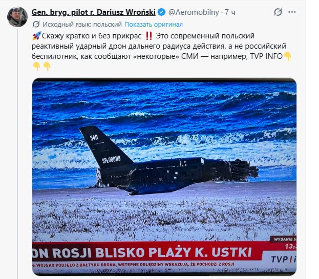 Польские эксперты ошибочно приняли БПЛА за новый польский дрон