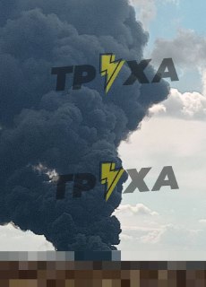Мощный пожар в Полтавской области после прилета ракет