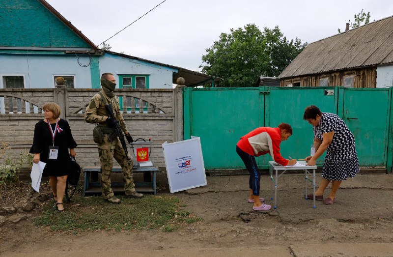 Досрочное голосование в селе Вербовка Донецкой области