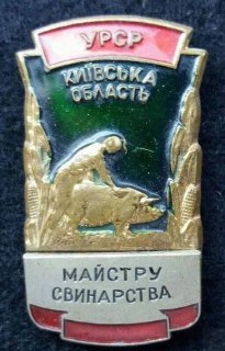 Исторический артефакт: нагрудный знак «Мастер свиноводства» 1958 года
