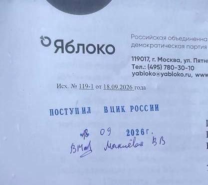 Николай Рыбаков обратился в ЦИК из-за давления на наблюдателей партии «Яблоко»