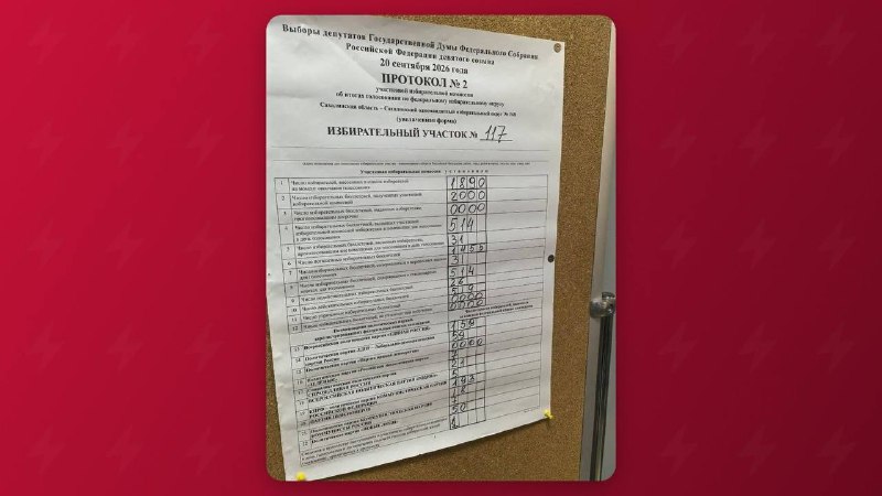 Результаты голосования на УИК 117 в Сахалинской области