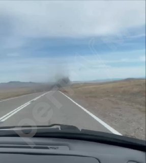 Не пожар, а рой насекомых: огромное облако из мошек перекрыло дорогу в Тыве