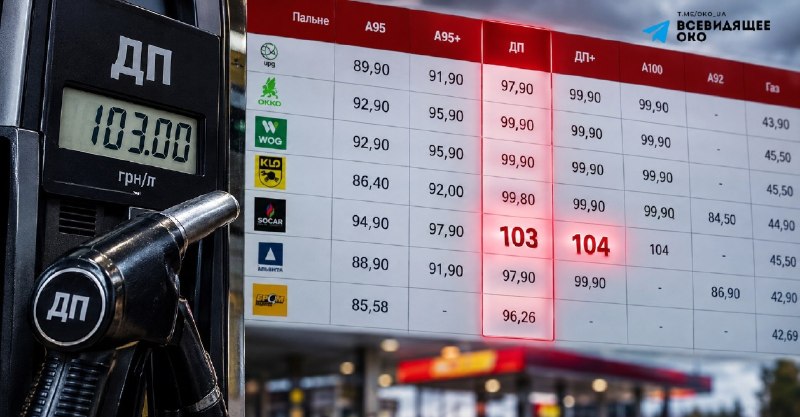 Дизель на Украине пробил отметку 100 грн
