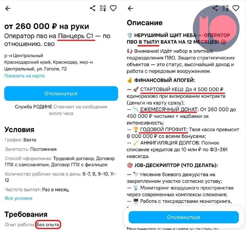 На Avito набирают мужчин на войну под видом службы в тыловых отрядах по борьбе с БПЛА