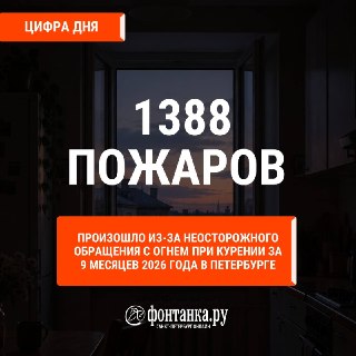 Сигареты стали причиной почти 1400 пожаров в Петербурге