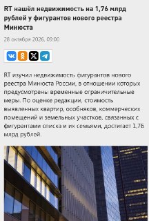 RT нашёл недвижимость на 1,76 млрд рублей у фигурантов нового реестра Минюста
