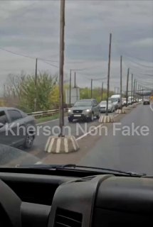 Пробки на въезде в оккупированный Херсон из-за перемирия