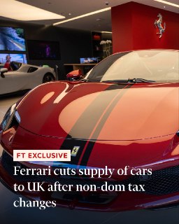Ferrari сократит экспорт автомобилей в Великобританию из-за отъезда богатых граждан.