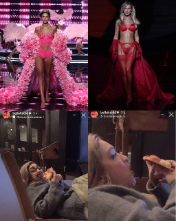 Сестры Хадид предпочли пиццу и домашний просмотр телевизора after party после показа мод.