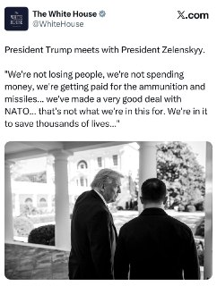 Белый дом опубликовал фотографию Трампа и Зеленского, заявив о выгодной сделке с НАТО.