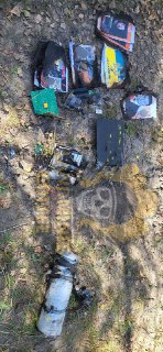 Украинские военные сбили барражирующий боеприпас «Герань» с агитационными материалами.