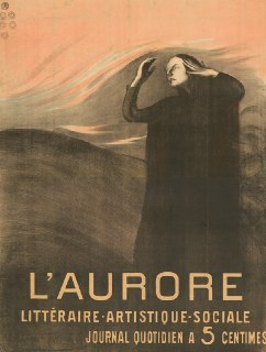В статье представлен журнал "L’Aurore" 1897 года и работы художника Эжена Каррье.