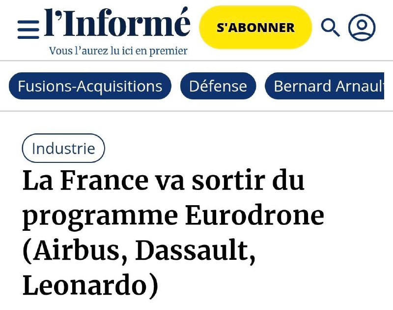 Франция вышла из проекта Eurodrone из-за проблем с задержками и расходами.