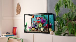 Lego представили новый аквариумный комплект с тропическими рыбками и крабом.