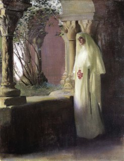 Анализ картины Рамона Касаса Карбо "Размышляя в монастыре"