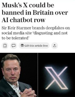 Великобритания может запретить X из-за скандала с чат-ботом Grok