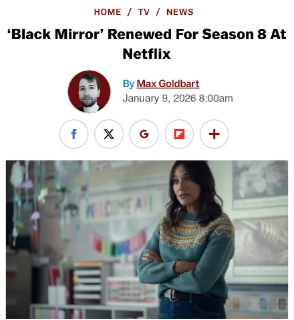 Продление сериала «Чёрное зеркало»