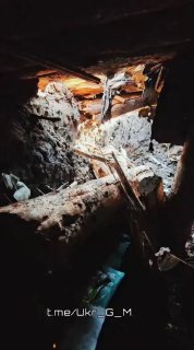 Разрушенный танком блиндаж ВСУ