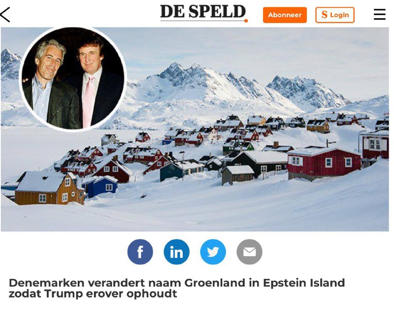 Голландское издание предложило переименовать остров Эпштейна, чтобы отвлечь внимание Трампа от Гренландии