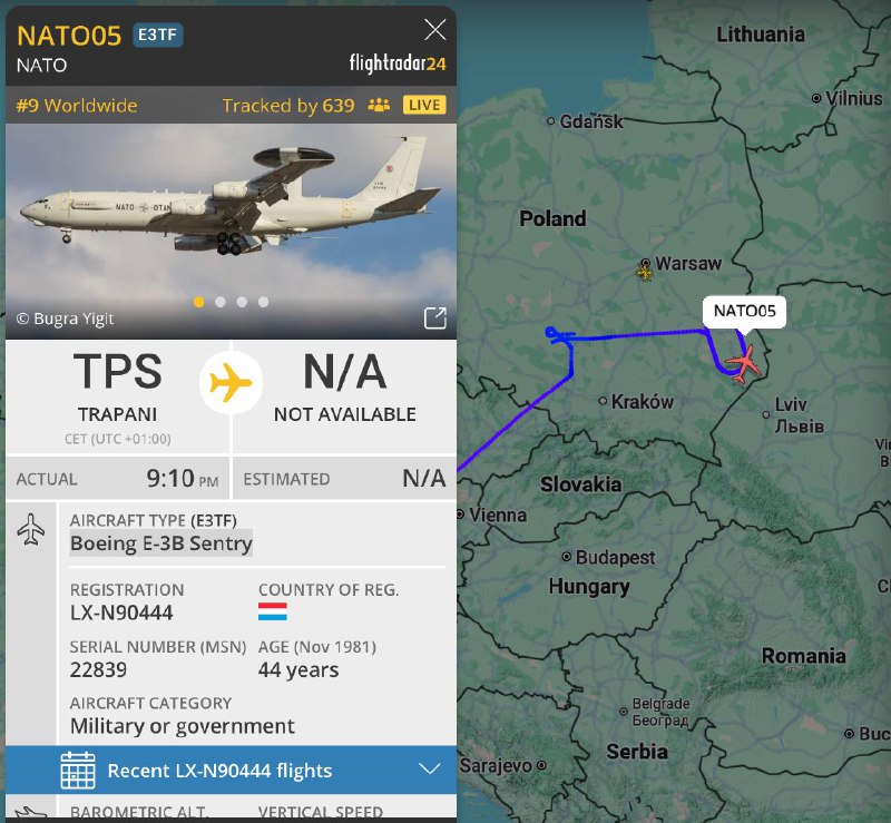 После удара «Орешником» ВВС НАТО пригнали AWACS под Львов