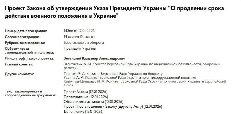 В Украине продлили военное положение и мобилизацию